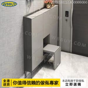 (Wbbuy)超薄翻斗鞋櫃 岩板鞋櫃 穿鞋凳 靠墻窄身鞋櫃 大容量鞋架 入戶鞋櫃 門口鞋櫃 超窄鞋櫃 收納鞋櫃 翻斗鞋架  置物櫃 門廳櫃 帶換鞋凳鞋櫃 包送貨