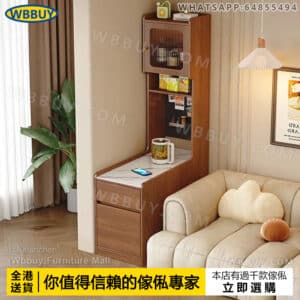 (Wbbuy)實木邊櫃 岩板儲物櫃 梳化邊櫃 高櫃 床頭櫃 側邊櫃 夾縫櫃 帶岩板置物櫃 收納櫃 抽屜櫃 餐邊櫃 包送貨