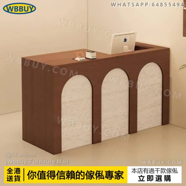 (Wbbuy)收銀桌 接待桌 美容店前臺 收銀櫃 電腦桌 工作桌 美甲店櫃檯 服裝店收銀櫃 吧檯櫃 包送貨