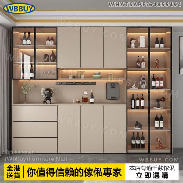 (Wbbuy)實木餐邊櫃 儲物櫃 酒櫃 展示櫃 厨房櫃 玄關櫃 加高櫃 收納櫃 雜物櫃 靠墻櫃 包送貨