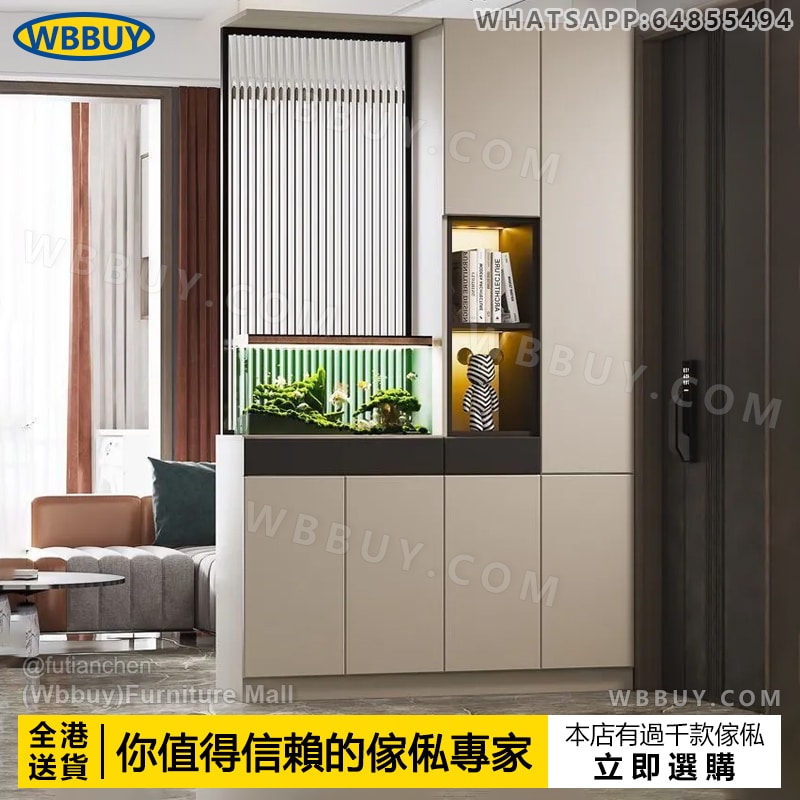 (Wbbuy)輕奢玻璃玄關櫃 隔斷櫃 屏風儲物櫃 門廳櫃 門口櫃 客廳櫃 高身儲物櫃 鞋櫃 展示櫃 入戶櫃 包送貨