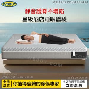 (Wbbuy)乳膠床墊 床褥 彈簧床墊 床褥 加厚床褥 彈簧床褥 彈弓床褥 席夢思 獨立彈簧床褥 記憶棉護脊床褥 海綿床墊 包送貨