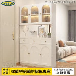 (Wbbuy)奶油風玄關櫃 儲物櫃 入戶鞋櫃 門廳櫃 隔斷櫃 屏風櫃 置物櫃 酒櫃 收納櫃 儲物櫃 雜物櫃 置物架 衣帽櫃 鞋櫃 鞋架 包送貨