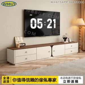 (Wbbuy)撞色電視櫃 茶几 茶桌 地櫃 娛樂櫃 電視機櫃 電視架 客廳櫃 視聽櫃 茶檯 客廳邊櫃 組合櫃 包送貨