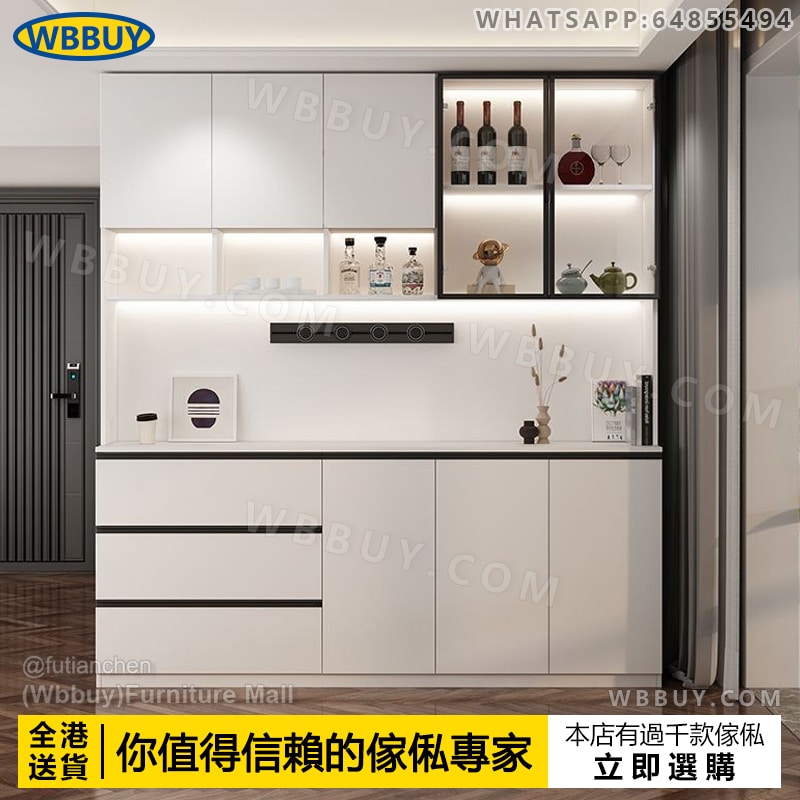 (Wbbuy)實木餐邊櫃 厨房櫃 儲物櫃 茶水櫃 玻璃櫃 高櫃 抽屜櫃 酒櫃 厨房櫃 櫥櫃 玄關櫃 雜物櫃 收納櫃 包送貨