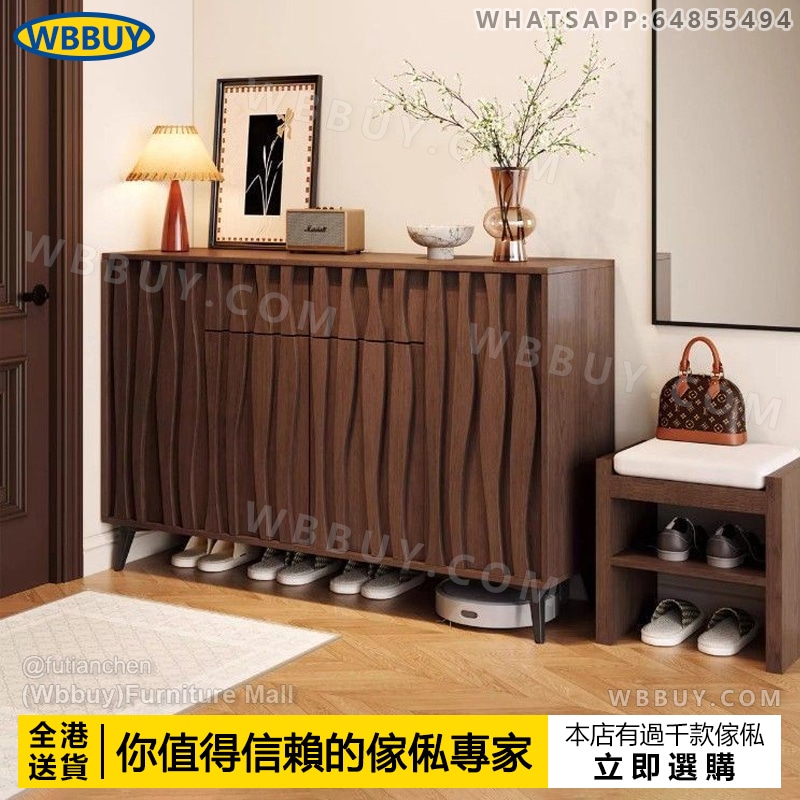 (Wbbuy)中古風鞋櫃 門廳櫃 門口鞋櫃 玄關櫃 儲物櫃 收納鞋櫃 置物櫃 隔斷櫃 入戶鞋櫃 鞋架 復古櫃子 包送貨
