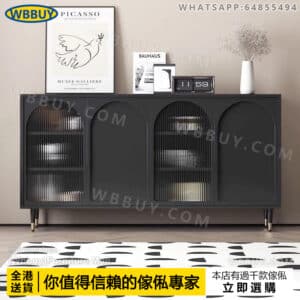 (Wbbuy)黑色餐邊櫃 厨房櫃 茶水櫃 置物櫃 收納櫃 櫥櫃 碗碟櫃 烤箱櫃 雜物櫃 組合櫃 儲物櫃 包送貨