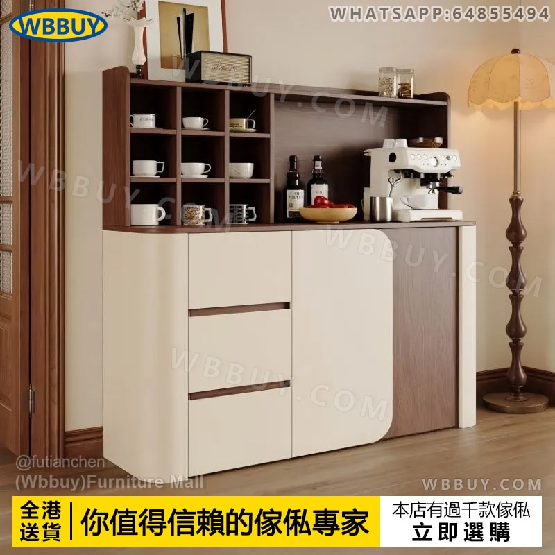 (Wbbuy)中古風餐邊櫃 靠墻儲物櫃 置物櫃 收納櫃 雜物櫃 茶水櫃 茶杯櫃 抽屜櫃 厨房櫃 櫥櫃 包送貨